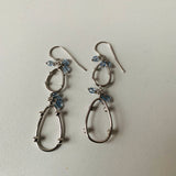 Silver and Crystal Drop Pierced Earrings