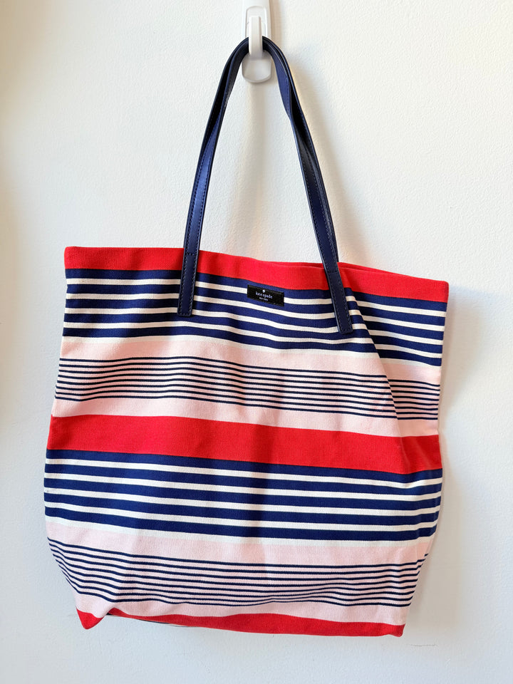Kate Spade Striped Canvas Tote Bon Shopper