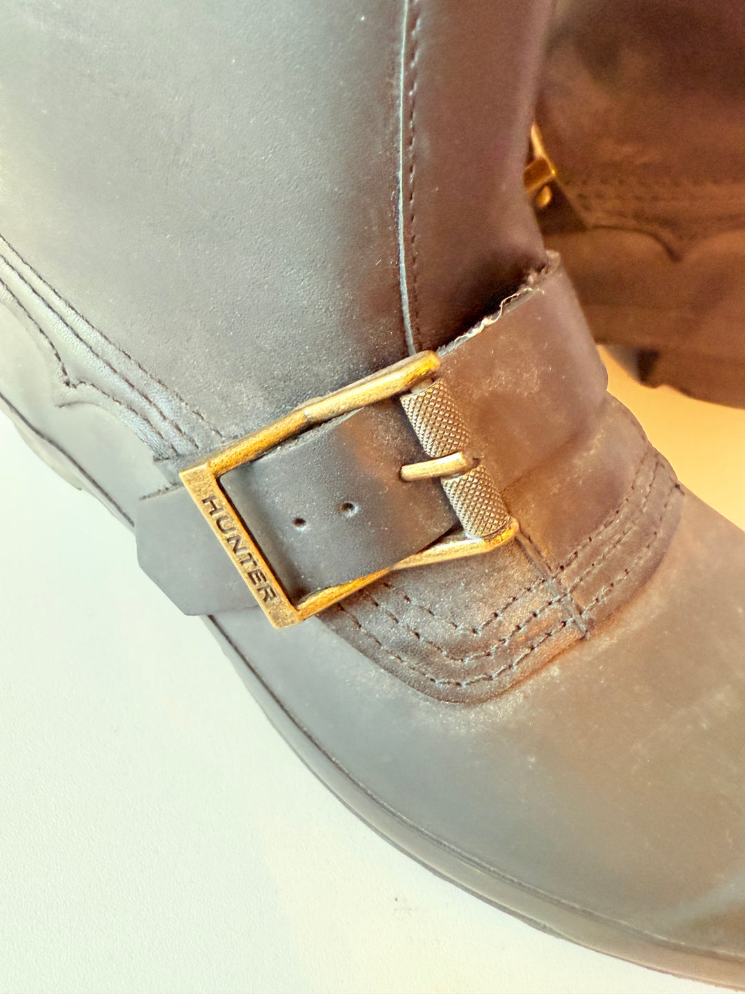 Hunter Light Black Moto Buckle Boots Women’s Size 9