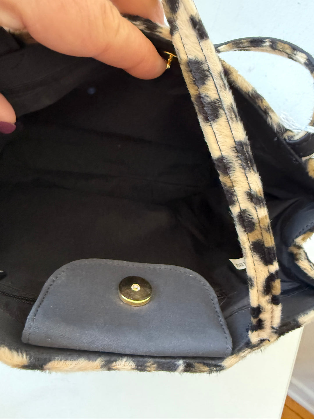 Cheetah Print Faux Fur Handbag