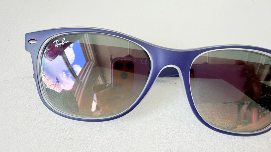 Ray Ban New Wayfarer Rb 2132 55018 Blue Sunglasses New