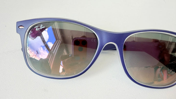 Ray Ban New Wayfarer Rb 2132 55018 Blue Sunglasses New