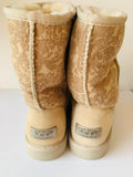 UGG’s Classic Women’s Short Paisley Tan Boots Size 7