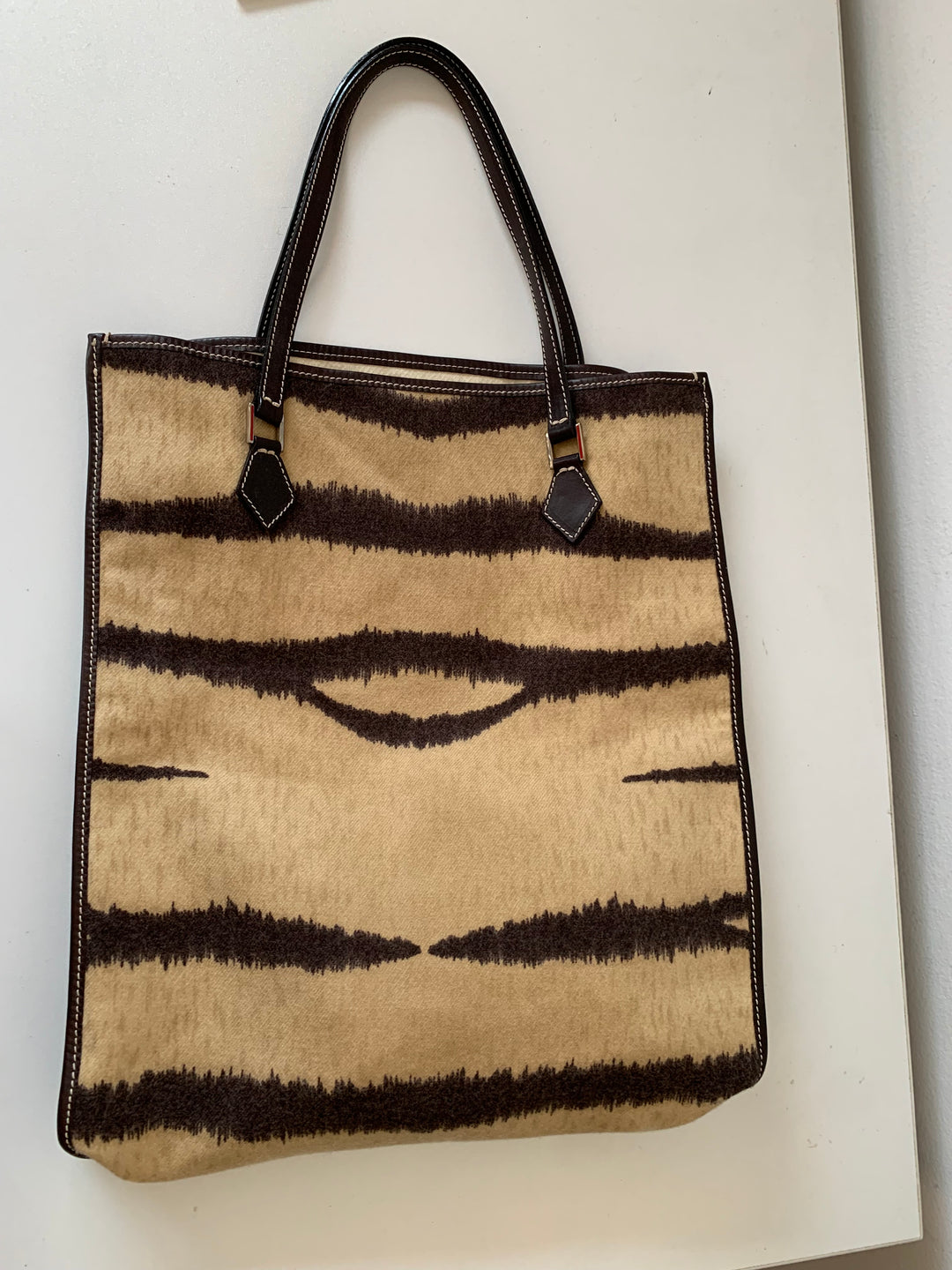 Valentino Garavani Authentic Beige Brown Wool Tote