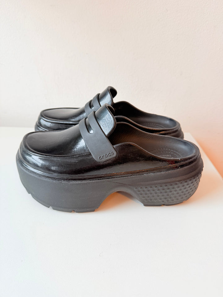 Croc’s Black Stomp High Loafer Size 6