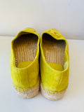 Tory Burch Ines Yellow Suede Espadrille Size 8.5 New