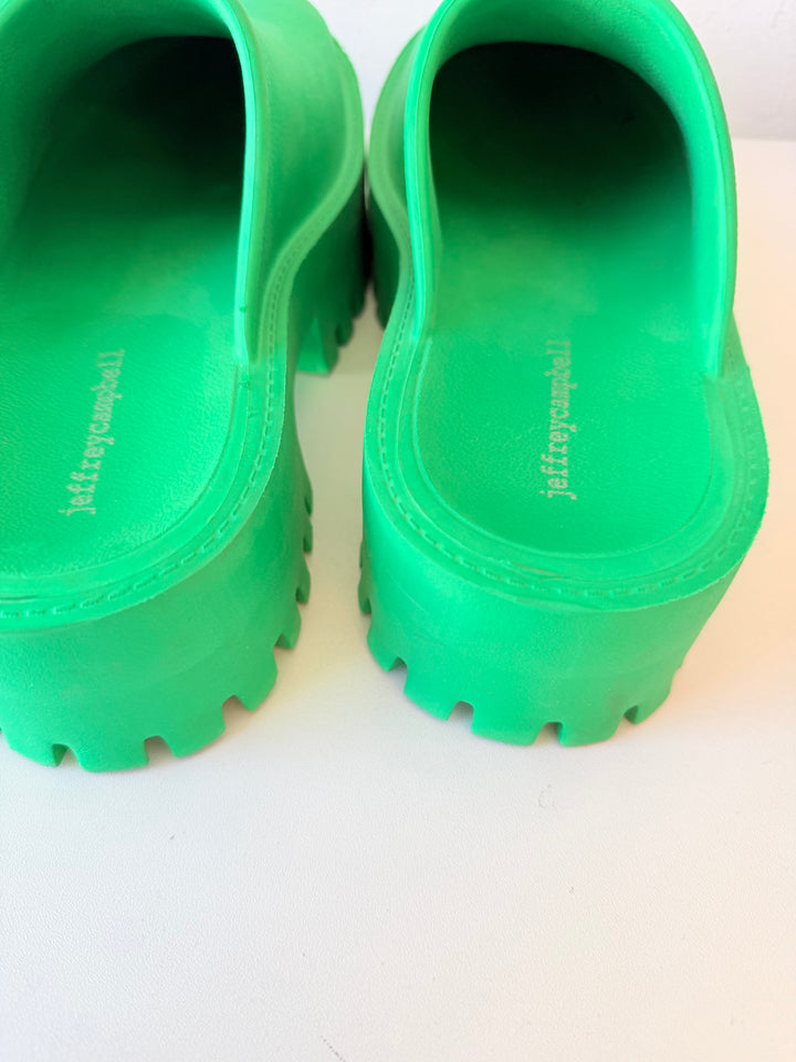 Jeffrey Campbell Green Platform Mules Size 9