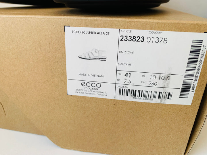 Ecco Sculpted Alba 25 Off White Sandal Size 41 (US 10-10.5) New In Box