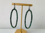 Rebel Designs Semi Precious Turquoise and Antique Brass Hoop Pierced Earrings