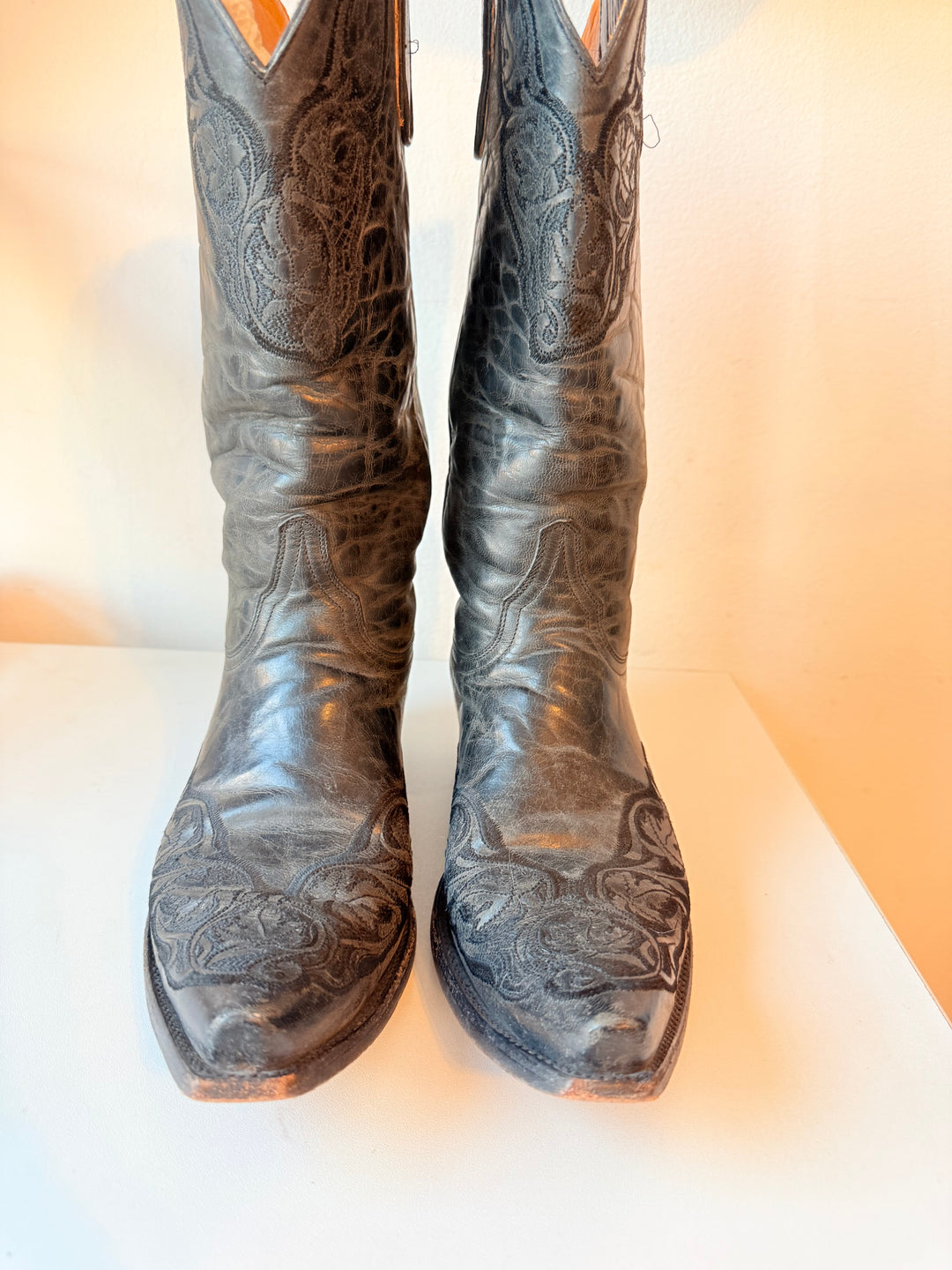 Old Gringo Black Western Distressed Leather Cowgirl Boots Size 9