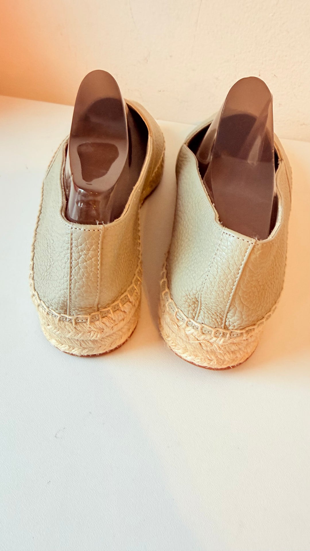 Lafayette 148 New York Lowery Espadrille In Green Clay Leather Size 38.5 New