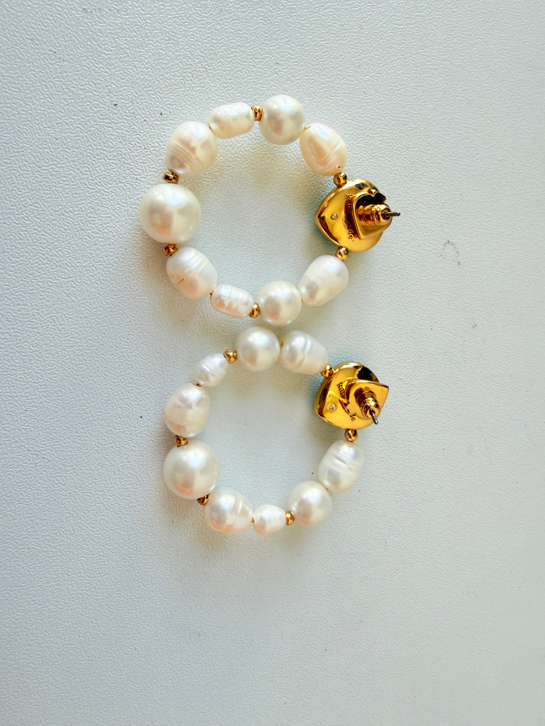 Kate Spade Semi Precious Faux Pearl Door Knocker Earrings In Green