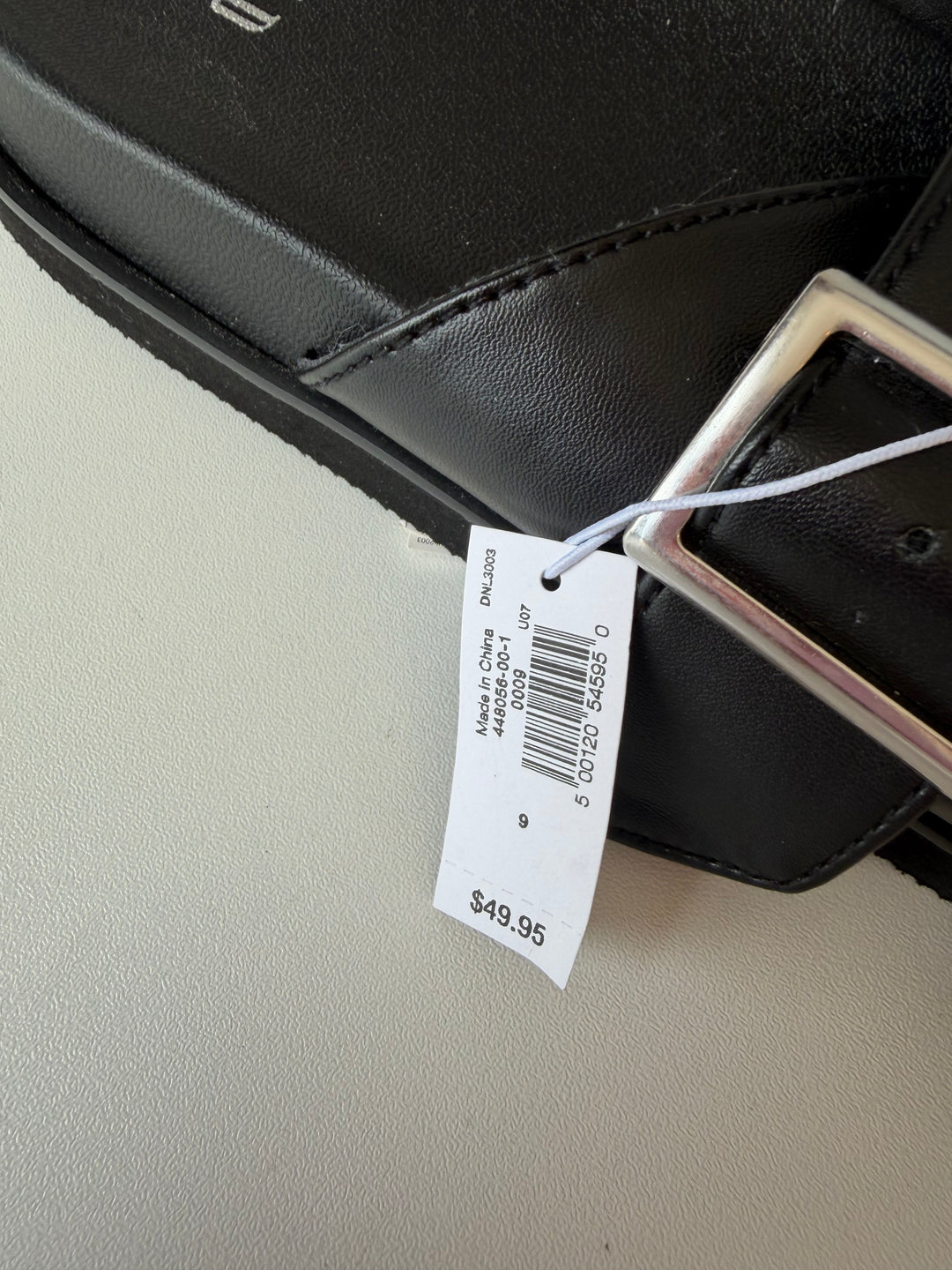 Gap Vegan Leather Double Strap Sandals in Black Size 9, NWT