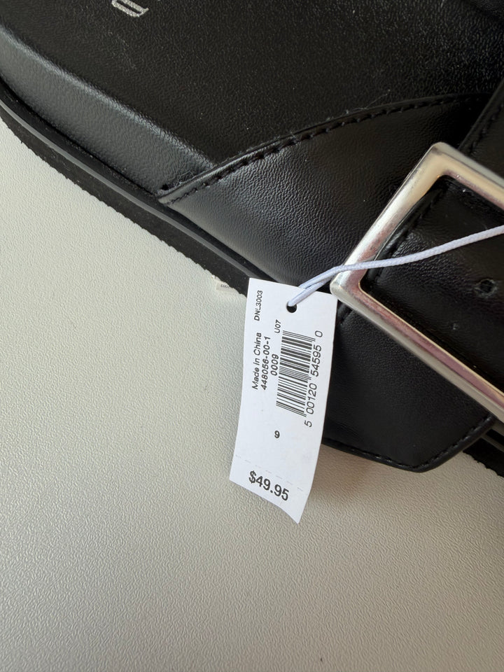Gap Vegan Leather Double Strap Sandals in Black Size 9, NWT