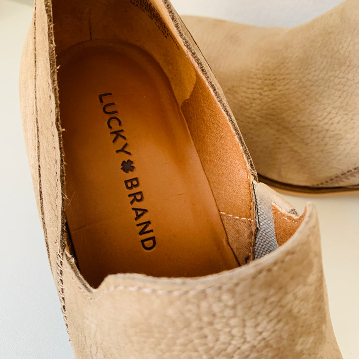 Lucky Brand Tan Suede Booties Size 6.5