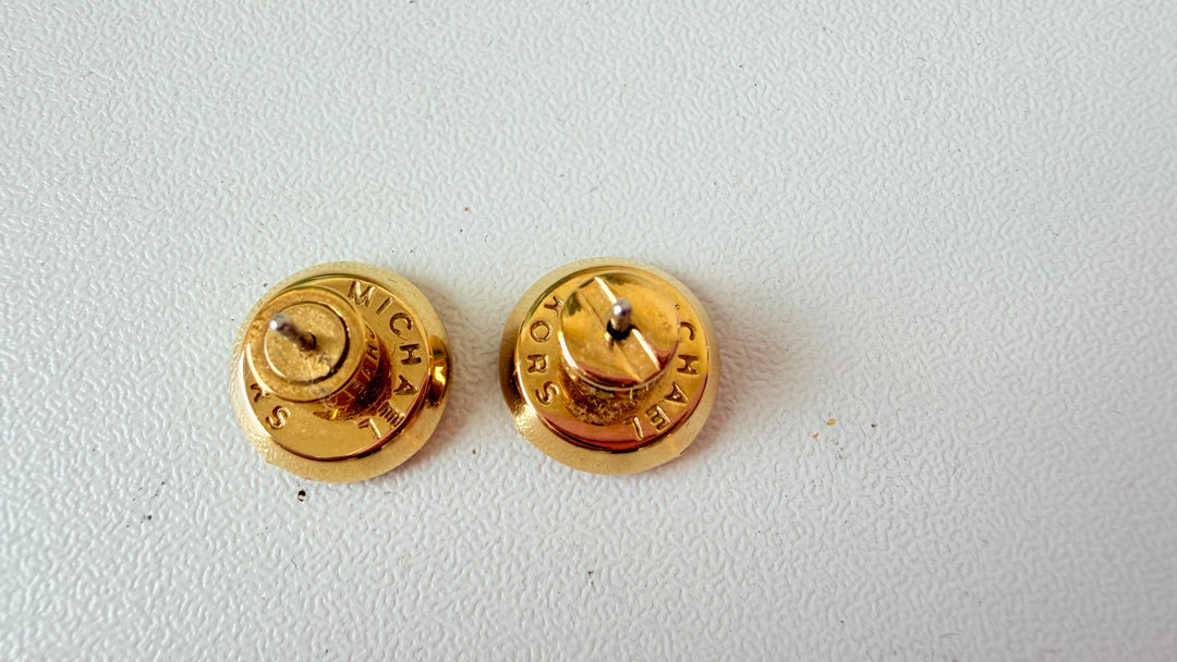 Michael Kors Goldtone Button Post Pierced Earrings