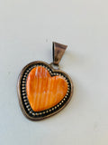 E Spencer Sterling Silver Handmade Spiny Oyster Heart Pendent