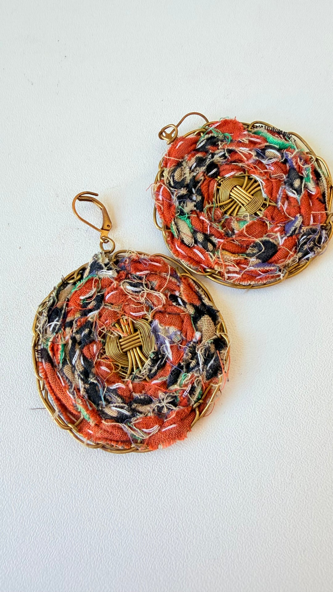 Funky Handmade Yarn Pierced Earrings