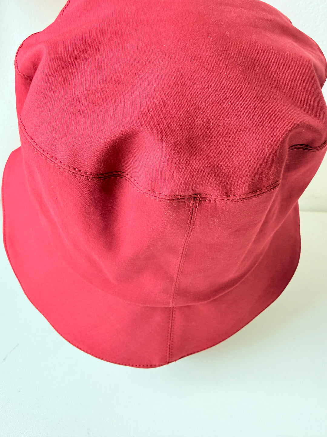 Burberry Red And Beige Nova Check Bucket Hat Size Medium
