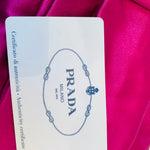 Prada Raso Dalia Deep Hot Pink/Purple Satin Bow Clutch