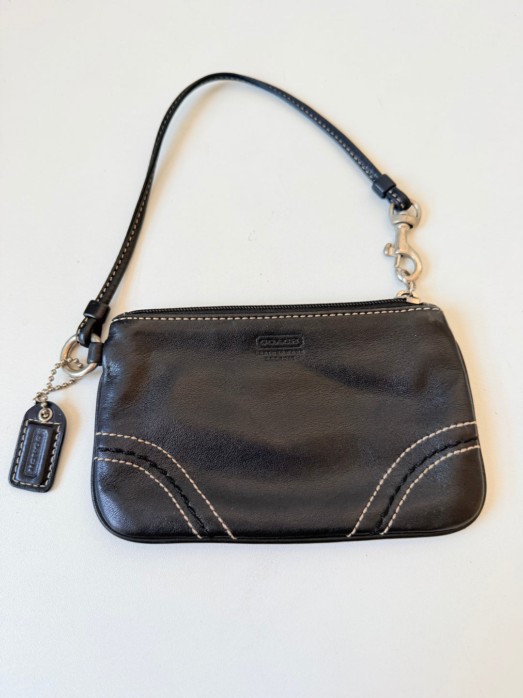 Coach Small Black Leather Wristlet