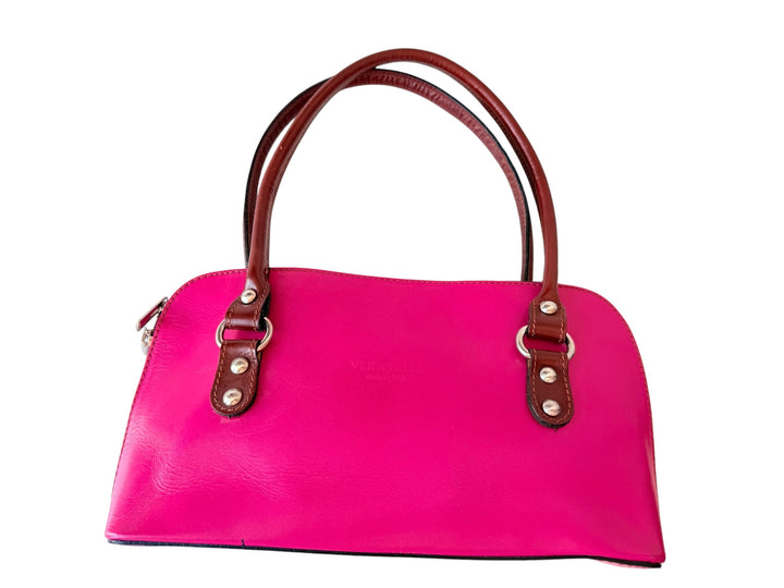 Vera Pelle Hot Pink Leather Handbag
