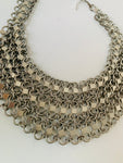 Silver Tone Chain Statement Necklace