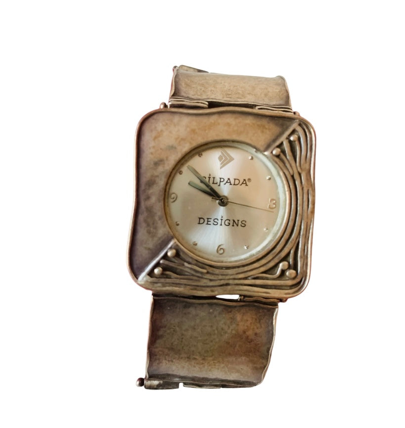 Silpada Designs Vintage 925 Sterling Silver Israel Link Watch