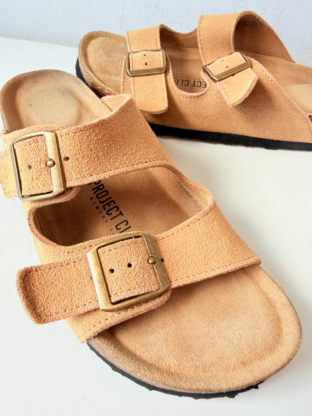 Project Cloud Venita In Chestnut Leather Womens Flat Sandals Size 6.5