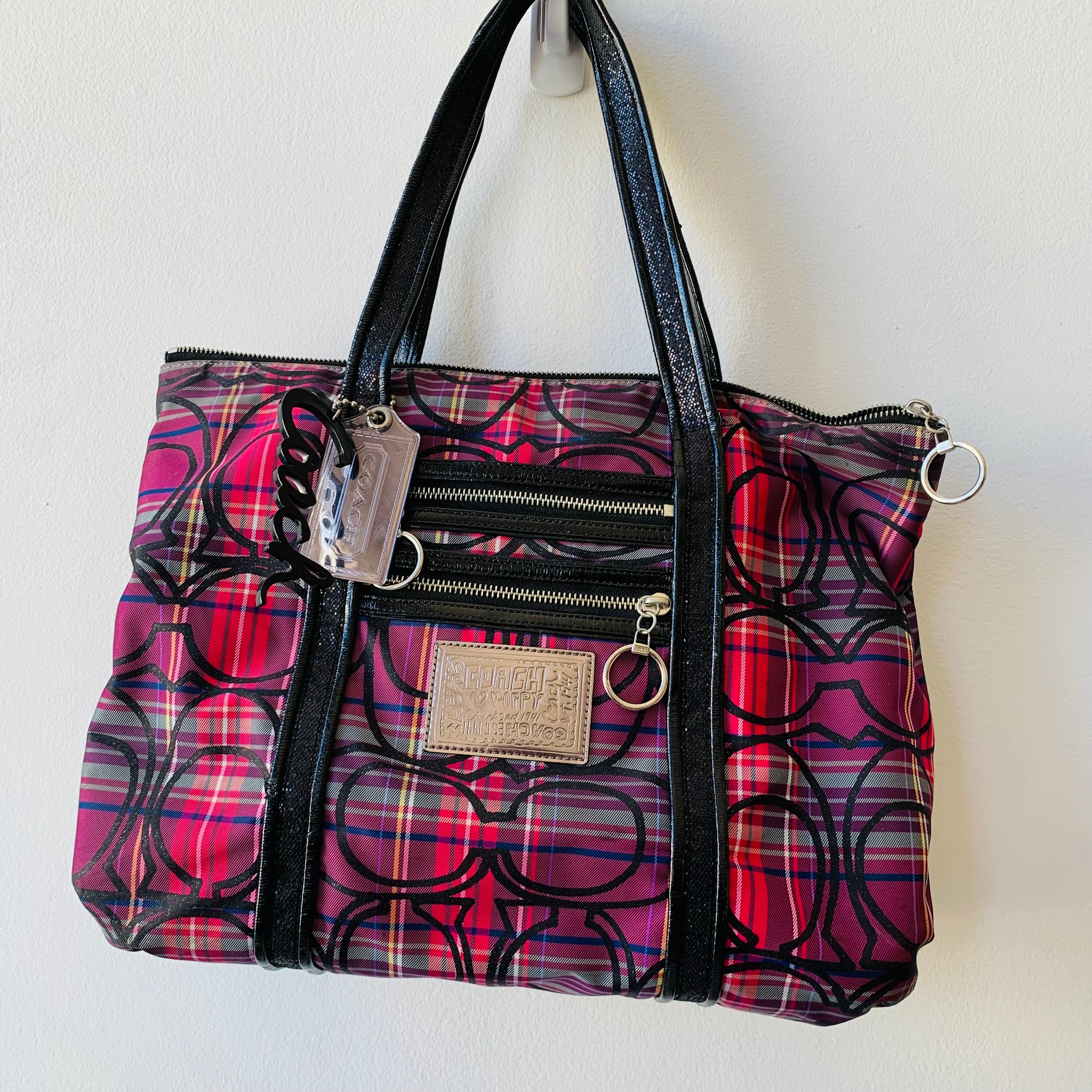 Coach Poppy Signature Tartan Plaid Glam Every Day Tote #14360