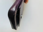 Coach Small Leather Credit Card/Business Card Wallet in Dark Eggplant