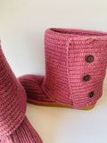 UGG’s Classic Cardy Dusty Rose Pink Woven Women’s Boots Size 7