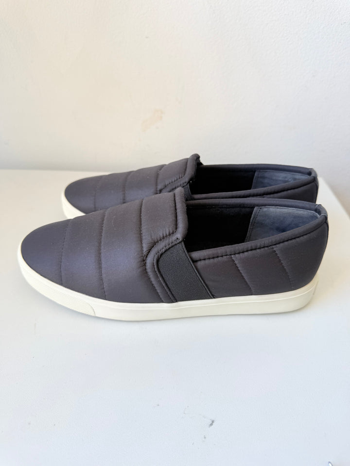 Vince Blair Black Quilted Slip On Sneakers Size 7