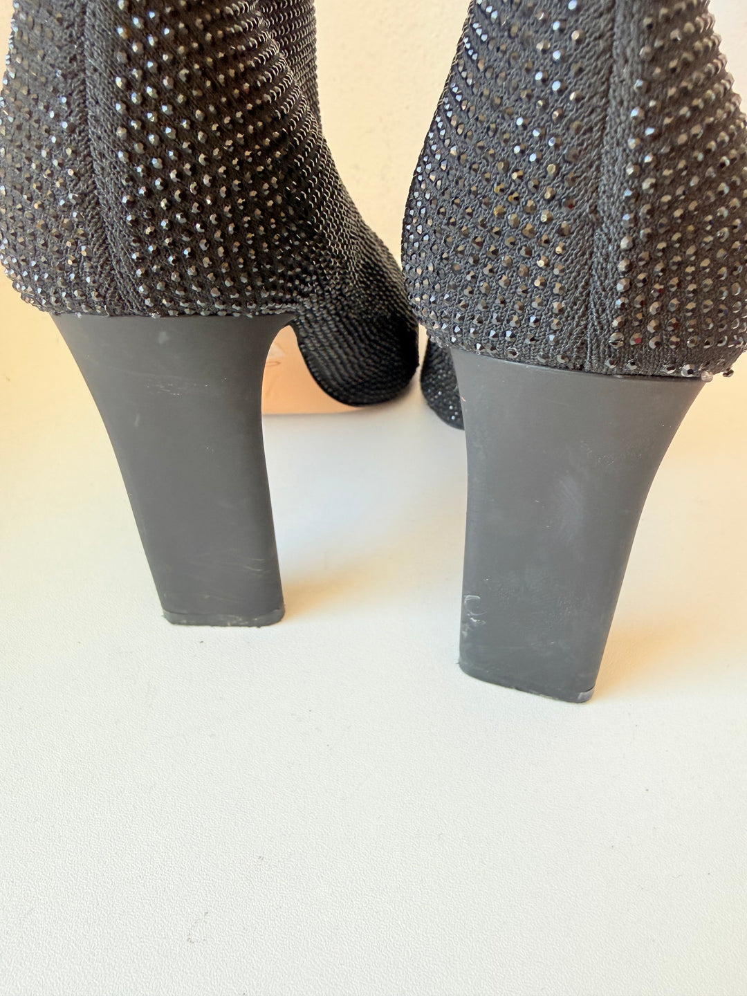 Aldo Black Faelora Rhinestone Ankle Sock Boots Size 8