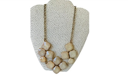 Cream Rhinestone Statement Necklace
