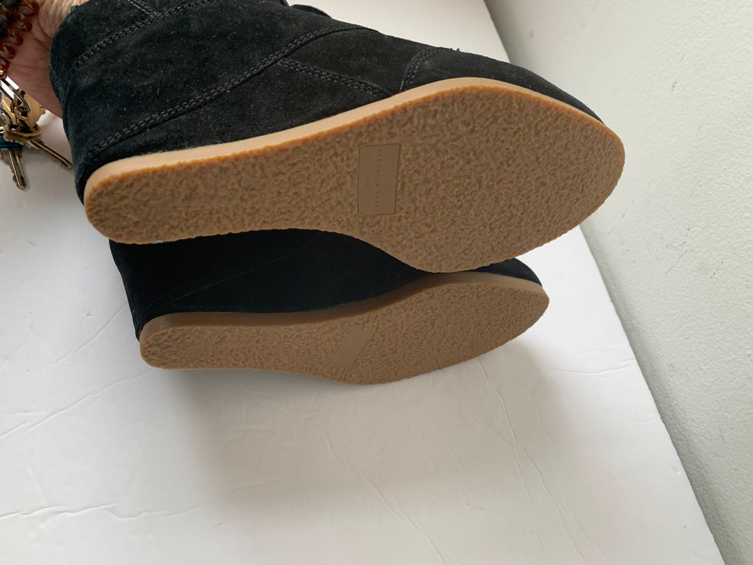Veronica Beard Black Elissa Suede Wedge Sneaker Bootie Size 10