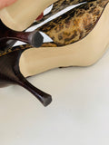 AK Anne Klein Leather Leopard Print Slingback Pumps Size 8.5