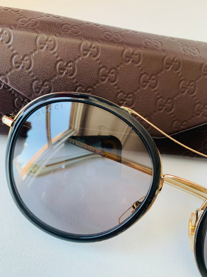 Gucci Gold & Black Sunglasses