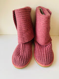 UGG’s Classic Cardy Dusty Rose Pink Woven Women’s Boots Size 7