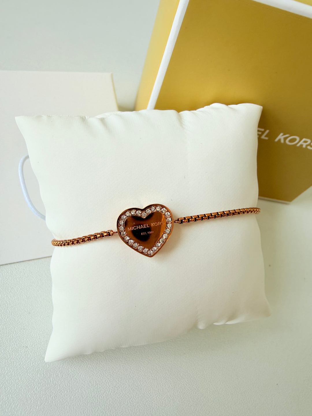 Michael Kors Rosegold Heart Logo Bracelt NWT