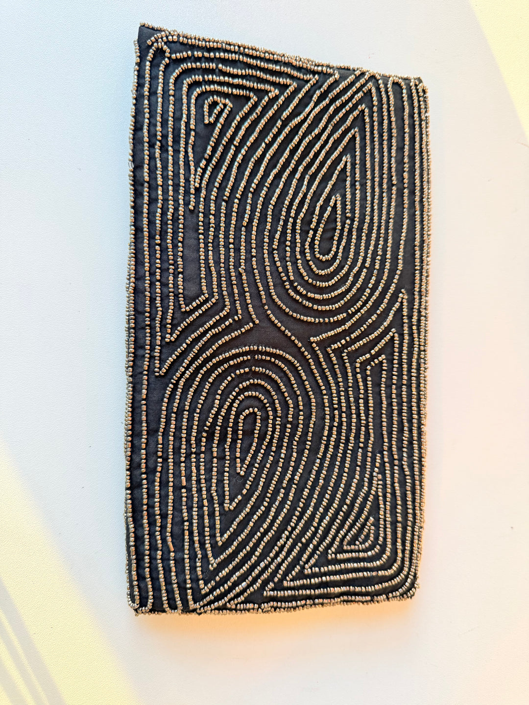 Akira Black Beaded Clutch