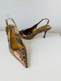 AK Anne Klein Leather Leopard Print Slingback Pumps Size 8.5