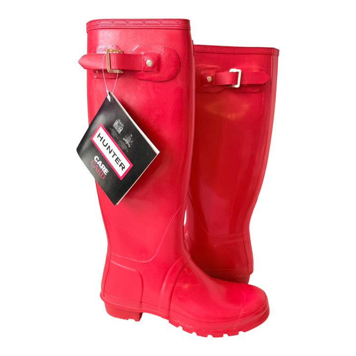 Hunter Classic Original Tall Red Gloss Rubber Boots Size 40/41 8 Male/9 Women’s USA NWT