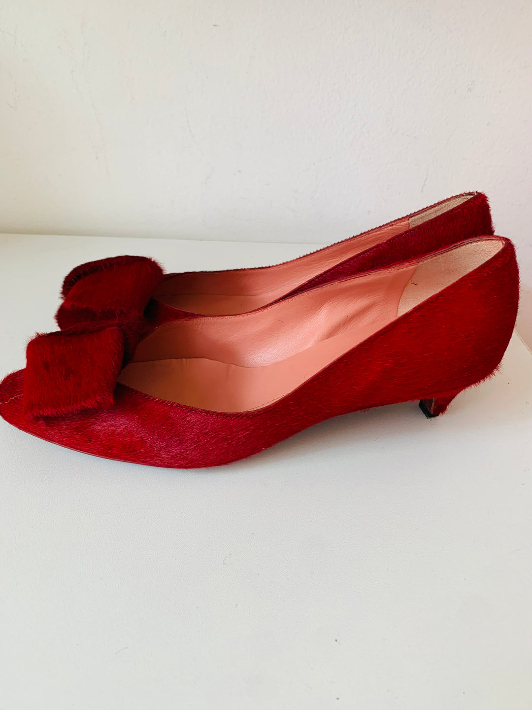 Eileen Sheilds Red Suede Kitten Heels Size 37.5