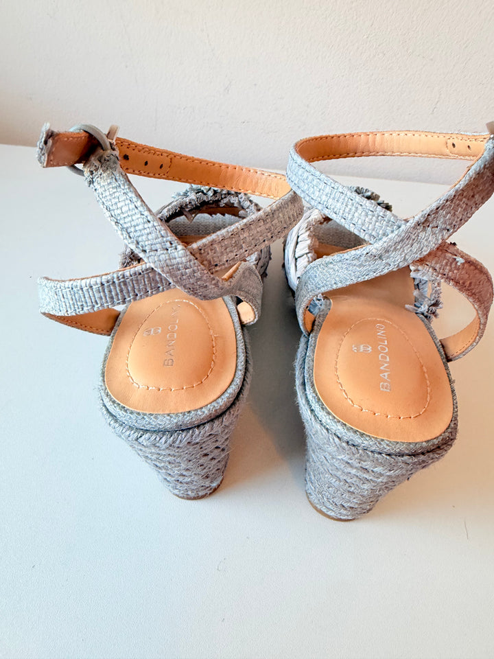 Bandolino Women’s Krista Espadrille Sandal In Bennette Blue Size 7.5 New