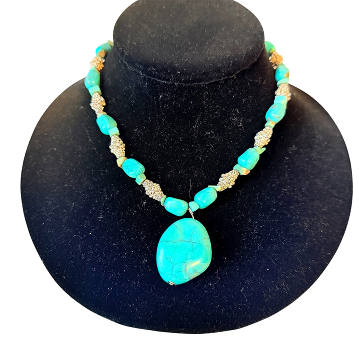 Faux Turquoise Pendent Necklace