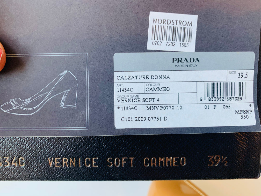 Prada Calzature Donna Women’s Pump Size 39.5 in Vernice Soft Cammeo