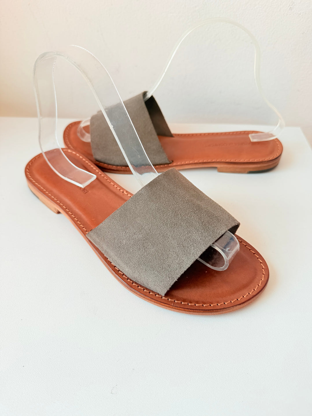 Creatures Of Comfort Brown/Grey Suede Slides Size 40