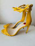 RAYE Yellow Patent Strappy Sandal Pump Size 10