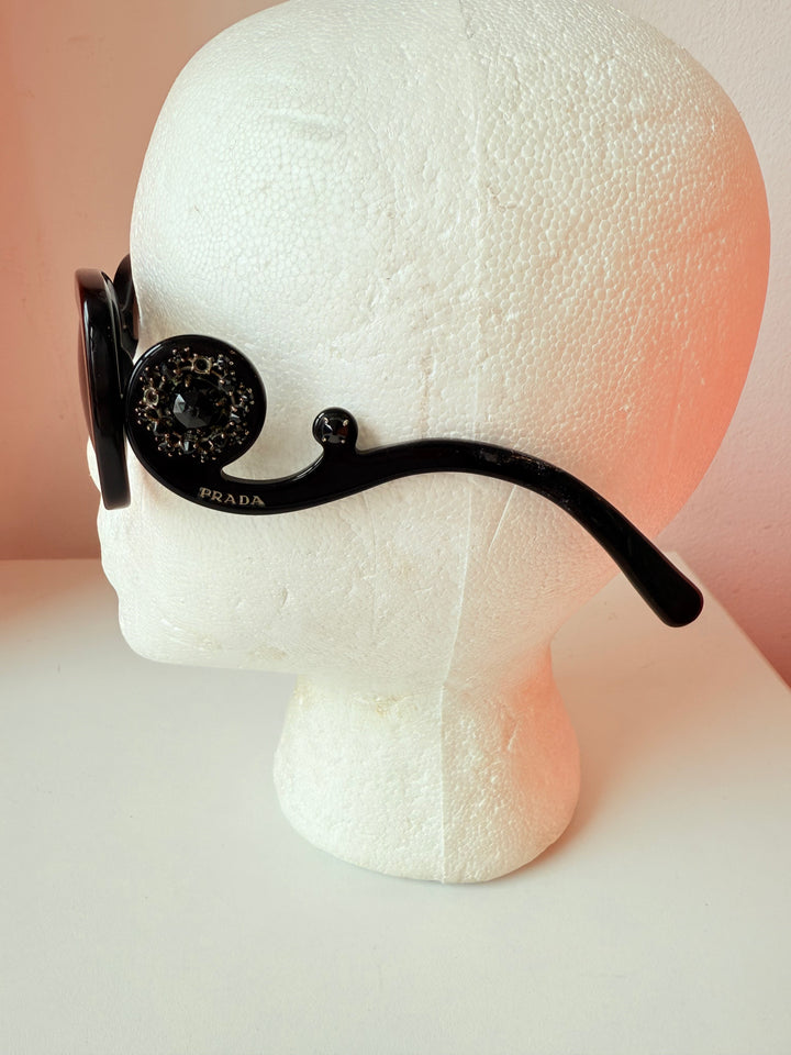 Prada Absolute Baroque Crystal Embellished Square Sunglasses